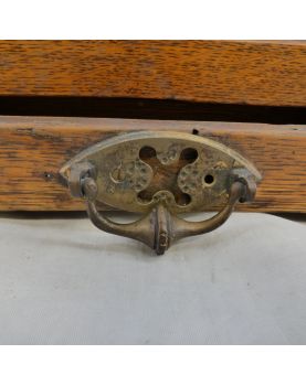 Petit Bureau de Voyage Chêne avec Encrier Verre