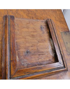 Petit Bureau de Voyage Chêne avec Encrier Verre