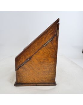 Petit Bureau de Voyage Chêne avec Encrier Verre