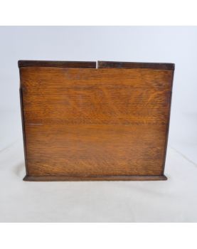 Petit Bureau de Voyage Chêne avec Encrier Verre