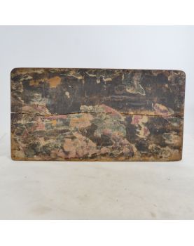 Petit Bureau de Voyage Chêne avec Encrier Verre
