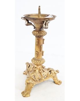 Large Cierge in Neogothic bronze