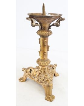 Neo-Gothic Bronze Candlestick