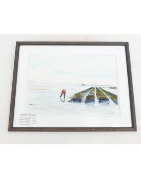 Watercolor Senequet Lighthouse Signed GUILLARD