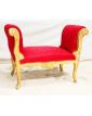 Petit Banquette Velours Rouge Bois Doré