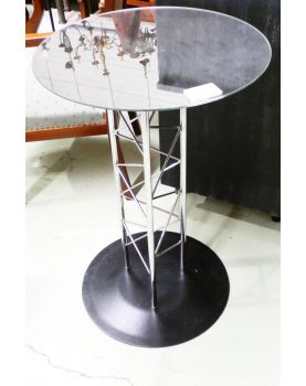Chrome Side Table with Mirror Top