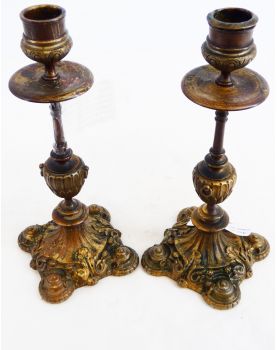 Pair of Napoleon III Style Bronze Candlesticks
