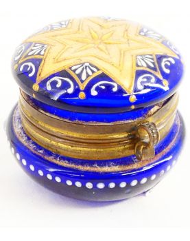 Small Enameled Glass Pill Box
