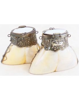 Pair of Small Mother-of-Pearl Bottles