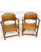 Paire de Fauteuil en Skaï Marron
