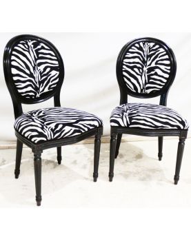 Pair of Zebra Fabric Chairs