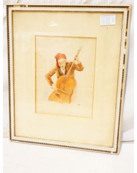 Aquarelle Violoncelliste à WESER