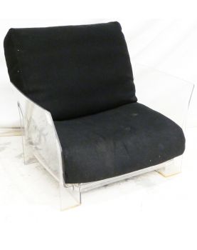 KARTELL Fauteuil en Plexiglass Assise en Tissu Noir