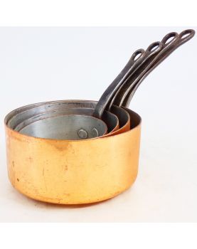 Série de 4 Casseroles en Cuivre