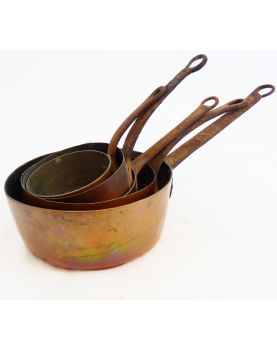 Lot de 5 Casseroles en Cuivre
