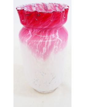 Vase Clichy Blanc et Rouge