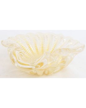 BAROVIER TOSO Petite Coupe Murano Pailleté Or