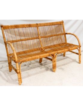 Vintage rattan bench