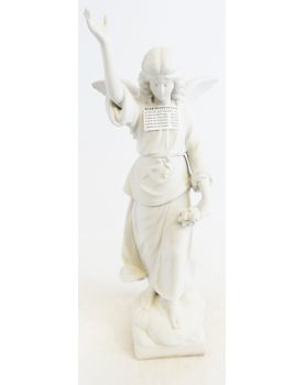 Statue Archange en Porcelaine Blanche Signé