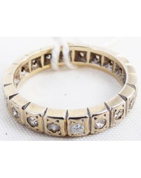 18K white gold ring with small diamonds 4.4 grams size 53