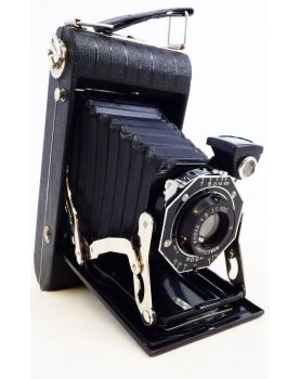 Ancien Appareil Photo à Soufflet dans son Étui