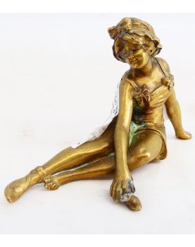Petit Sujet Fillette en Bronze 1900