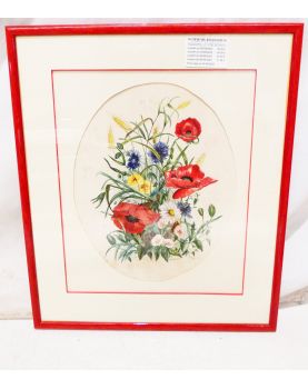 Aquarelle Encadrée Coquelicots