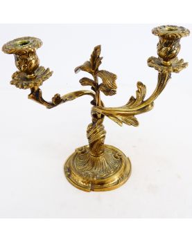 Bougeoir en Bronze Rocaille