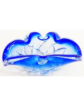 Cendrier Vide Poche en Verre Coloré Bleu